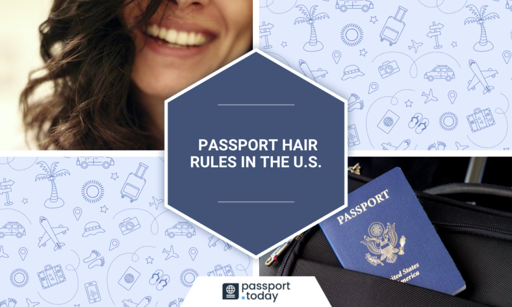 A smiling woman with long hair and a U.S. passport.